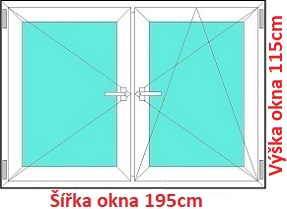 Dvojkrdlov plastov okno 195x115 cm, O+OS, Soft