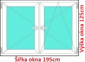 Dvojkrdlov okna O+OS SOFT rka 195 a 200cm Dvojkrdlov plastov okno 195x125 cm, O+OS, Soft