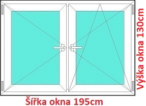 Dvojkrdlov okna O+OS SOFT rka 195 a 200cm Dvojkrdlov plastov okno 195x130 cm, O+OS, Soft