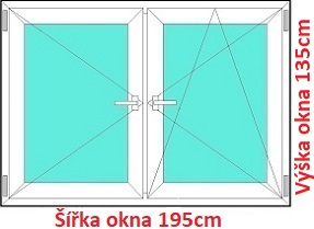 Dvojkrdlov plastov okno 195x135 cm, O+OS, Soft