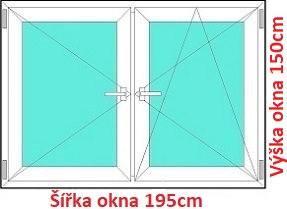 Dvojkrdlov okna O+OS SOFT rka 195 a 200cm Dvojkrdlov plastov okno 195x150 cm, O+OS, Soft