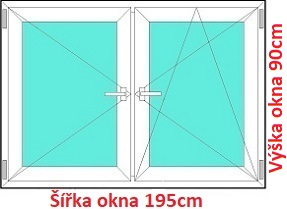 Dvojkrdlov okna O+OS SOFT rka 195 a 200cm Dvojkrdlov plastov okno 195x90 cm, O+OS, Soft