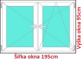 Dvojkrdlov okna O+OS SOFT rka 195 a 200cm Dvojkrdlov plastov okno 195x95 cm, O+OS, Soft
