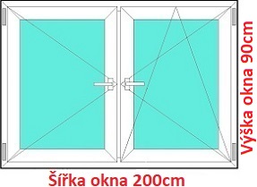 Dvojkrdlov okna O+OS SOFT rka 195 a 200cm Dvojkrdlov plastov okno 200x90 cm, O+OS, Soft