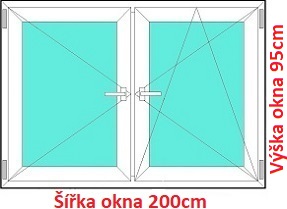 Dvojkrdlov plastov okno 200x95 cm, O+OS, Soft