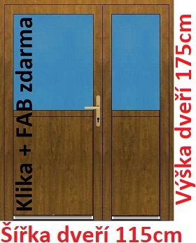 Vchodov dvere - Akce! Dvojkrdlov vchodov dvere plastov Soft 1/2 sklo 115x175 cm - Akce!