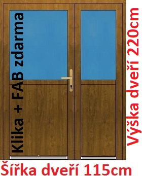 Vchodov dvere - Akce! Dvojkrdlov vchodov dvere plastov Soft 1/2 sklo 115x220 cm - Akce!