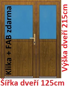 Vchodov dvere - Akce! Dvojkrdlov vchodov dvere plastov Soft 1/2 sklo 125x215 cm - Akce!