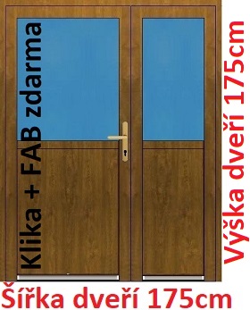 Vchodov dvere - Akce! Dvojkrdlov vchodov dvere plastov Soft 1/2 sklo 175x175 cm - Akce!