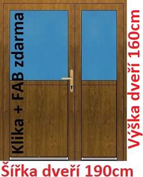 Vchodov dvere - Akce! Dvojkrdlov vchodov dvere plastov Soft 1/2 sklo 190x160 cm - Akce!