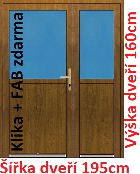 Dvojkrdlov vchodov dvere plastov Soft 1/2 sklo 195x160 cm - Akce!