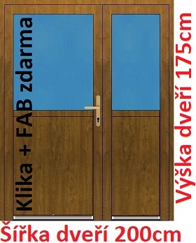 Dvojkrdlov vchodov dvere plastov Soft 1/2 sklo 200x175 cm - Akce!