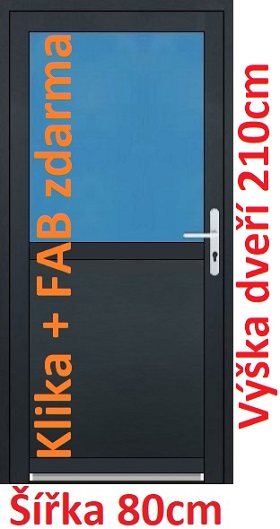 Vchodov plastov dvere Soft 1/2 sklo 80x210 cm - Akce!