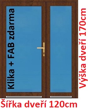 Vchodov dvere - Akce! Dvojkrdlov vchodov dvere plastov Soft 3/3 sklo 120x170 cm - Akce!