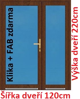 Dvojkrdlov vchodov dvere plastov Soft 3/3 sklo 120x220 cm - Akce!