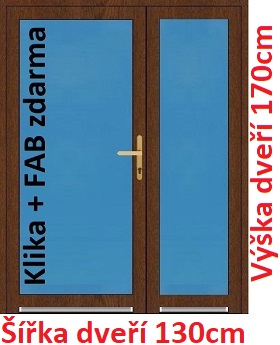 Vchodov dvere - Akce! Dvojkrdlov vchodov dvere plastov Soft 3/3 sklo 130x170 cm - Akce!