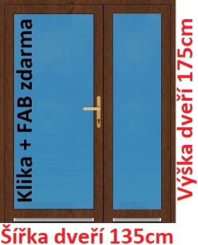 Vchodov dvere - Akce! Dvojkrdlov vchodov dvere plastov Soft 3/3 sklo 135x175 cm - Akce!