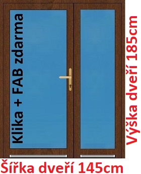 Dvojkrdlov vchodov dvere plastov Soft 3/3 sklo 145x185 cm - Akce!