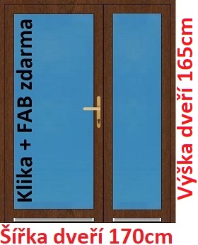 Vchodov dvere - Akce! Dvojkrdlov vchodov dvere plastov Soft 3/3 sklo 170x165 cm - Akce!