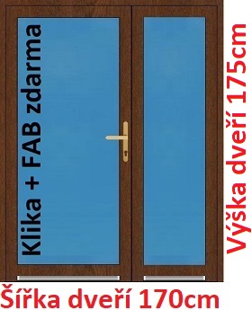 Vchodov dvere - Akce! Dvojkrdlov vchodov dvere plastov Soft 3/3 sklo 170x175 cm - Akce!