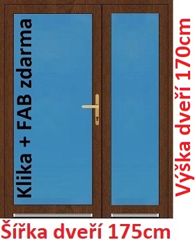 Vchodov dvere - Akce! Dvojkrdlov vchodov dvere plastov Soft 3/3 sklo 175x170 cm - Akce!