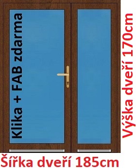 Dvojkrdlov vchodov dvere plastov Soft 3/3 sklo 185x170 cm - Akce!