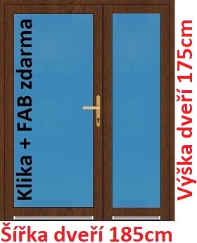 Vchodov dvere - Akce! Dvojkrdlov vchodov dvere plastov Soft 3/3 sklo 185x175 cm - Akce!