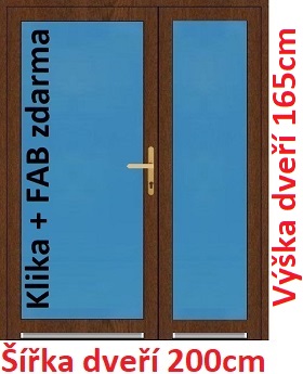 Vchodov dvere - Akce! Dvojkrdlov vchodov dvere plastov Soft 3/3 sklo 200x165 cm - Akce!