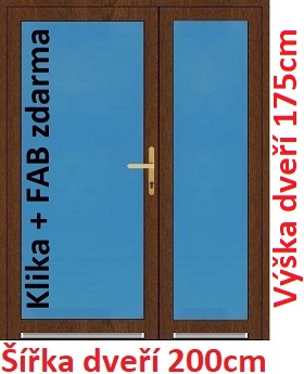 Vchodov dvere - Akce! Dvojkrdlov vchodov dvere plastov Soft 3/3 sklo 200x175 cm - Akce!