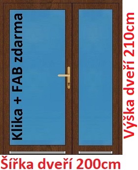 Vchodov dvere - Akce! Dvojkrdlov vchodov dvere plastov Soft 3/3 sklo 200x210 cm - Akce!