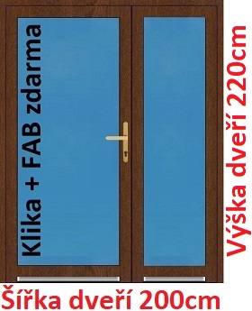 Vchodov dvere - Akce! Dvojkrdlov vchodov dvere plastov Soft 3/3 sklo 200x220 cm - Akce!