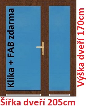 Dvojkrdlov vchodov dvere plastov Soft 3/3 sklo 205x170 cm - Akce!