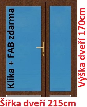 Vchodov dvere - Akce! Dvojkrdlov vchodov dvere plastov Soft 3/3 sklo 215x170 cm - Akce!