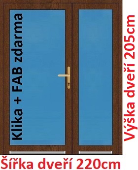 Vchodov dvere - Akce! Dvojkrdlov vchodov dvere plastov Soft 3/3 sklo 220x205 cm - Akce!