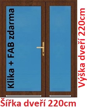 Dvojkrdlov vchodov dvere plastov Soft 3/3 sklo 220x220 cm - Akce!