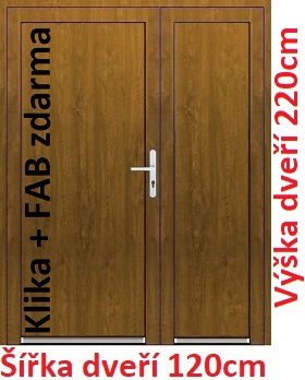 Vchodové dvere - Akce! Dvojkrídlové vchodové dvere plastové plné Soft Emily 120x220 cm - Akce!