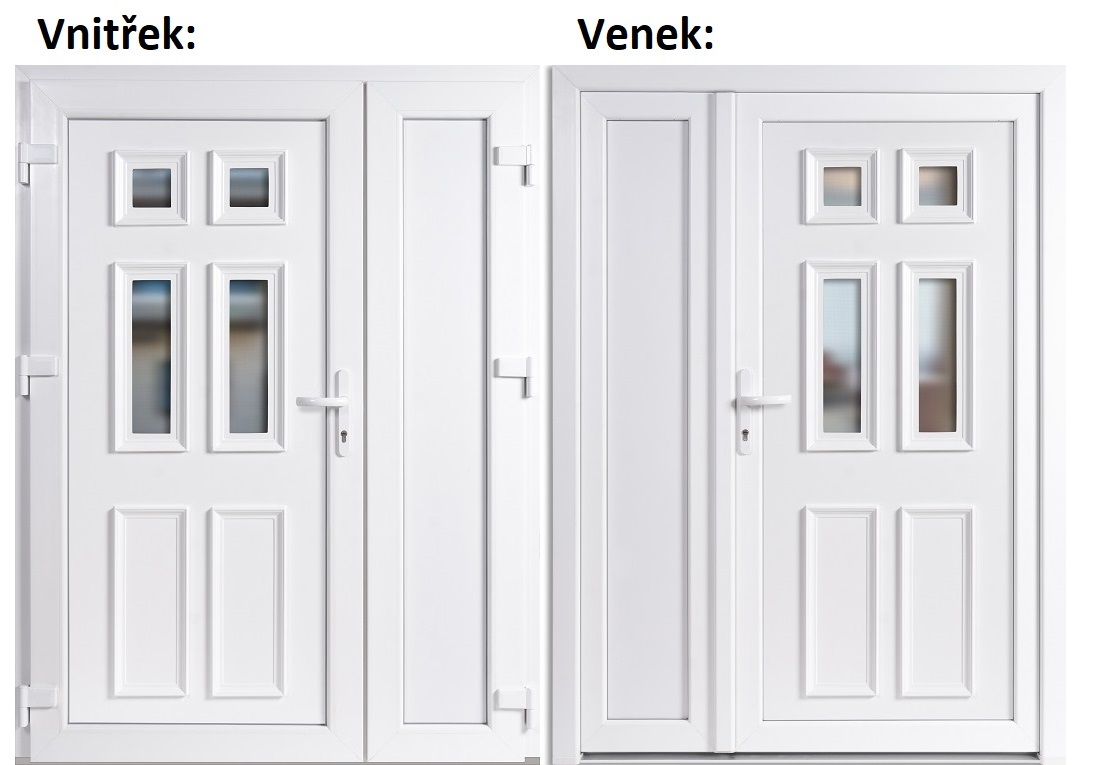 Dvojkrdlov vchodove dvere plastov Soft Becca+Panel Pln, Biela/Biela, 150x200 cm, av