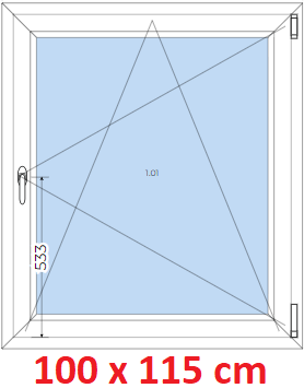 Plastov okna OS SOFT rka 95 a 100cm Plastov okno 100x115 cm, otevrav a sklopn, Soft