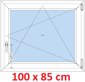 Jednokrdlov Plastov okno 100x85 cm, otevrav a sklopn, Soft