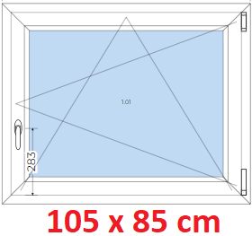 Otevrav / sklopn Plastov okno 105x85 cm, otevrav a sklopn, Soft