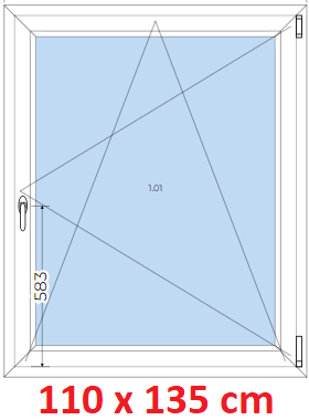 Jednokrdlov Plastov okno 110x135 cm, otevrav a sklopn, Soft