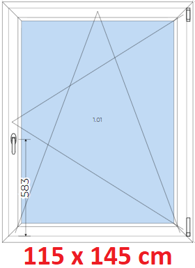 Jednokrdlov Plastov okno 115x145 cm, otevrav a sklopn, Soft