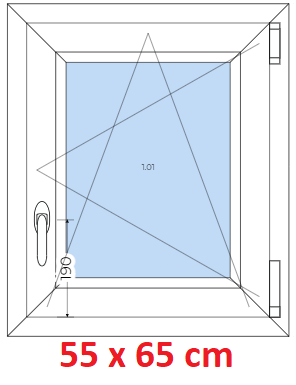 Plastov okna OS SOFT rka 55 a 60cm x vka 55-110cm Plastov okno 55x65 cm, otevrav a sklopn, Soft