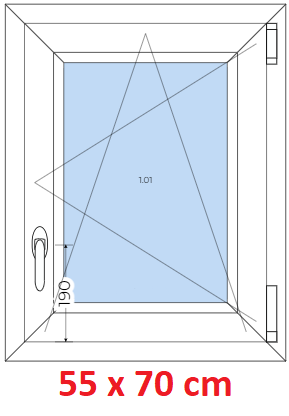 Plastov okna OS SOFT rka 55 a 60cm x vka 55-110cm Plastov okno 55x70 cm, otevrav a sklopn, Soft