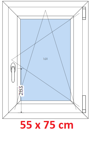 Plastov okno 55x75 cm, otevrav a sklopn, Soft