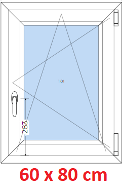 Plastov okna OS SOFT rka 55 a 60cm Plastov okno 60x80 cm, otevrav a sklopn, Soft