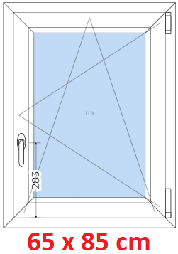 Plastov okno 65x85 cm, otevrav a sklopn, Soft