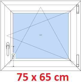 Plastov okno 75x65 cm, otevrav a sklopn, Soft