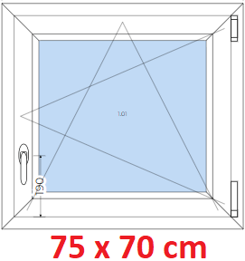 Otevrav / sklopn Plastov okno 75x70 cm, otevrav a sklopn, Soft