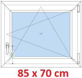 Plastov okno 85x70 cm, otevrav a sklopn, Soft